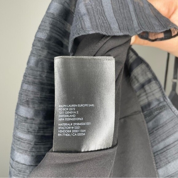 CLUB MONACO | Black Striped Chevron Peplum Cami Spaghetti Strap M Cotton Blend - Picture 6 of 7